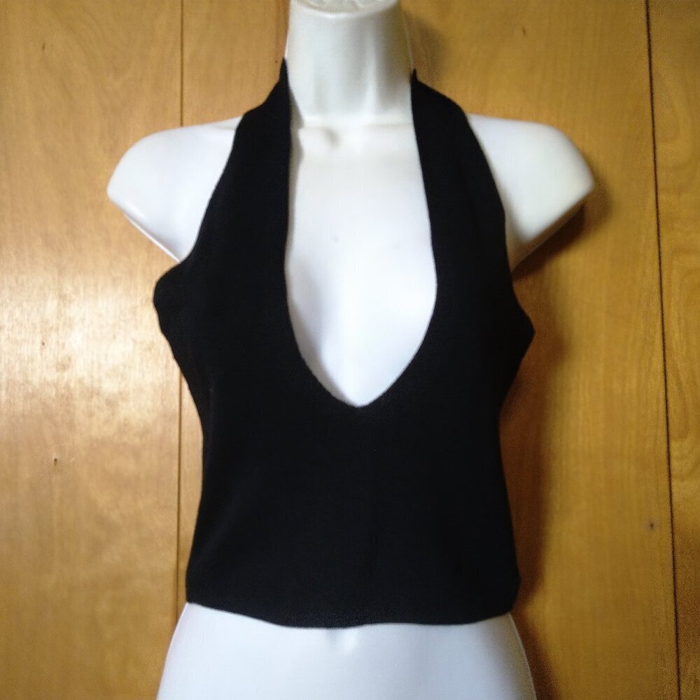 Beginning Boutique Women's Size 8 Black Knit Halter Top New